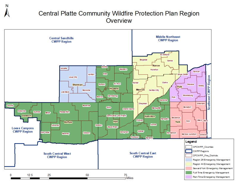 Central Platte Community Wildfire Protection Plan Map.
