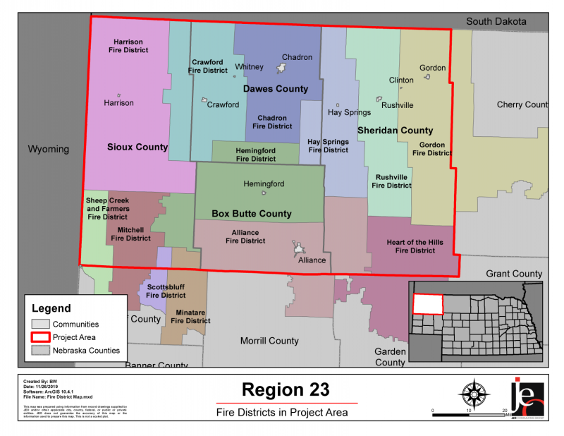 Pine Ridge Area Community Wildfire Protection Plan Map.