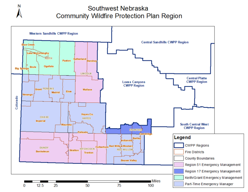 Southwest Nebraska Community Wildfire Protection Plan Map.