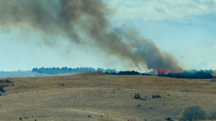 A photo of the Custer County Complex Fire near Broken Bow