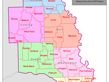 Missouri River East Community Wildfire Protection Plan Map.