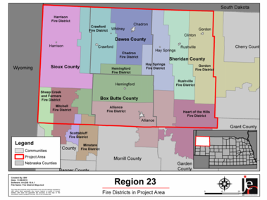 Pine Ridge Area Community Wildfire Protection Plan Map.
