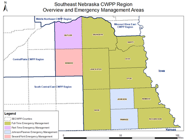 Southeast Nebraska Community Wildfire Protection Plan Map.
