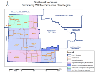 Southwest Nebraska Community Wildfire Protection Plan Map.