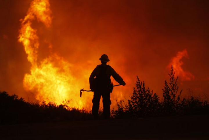 Photo of a wildland firefighter