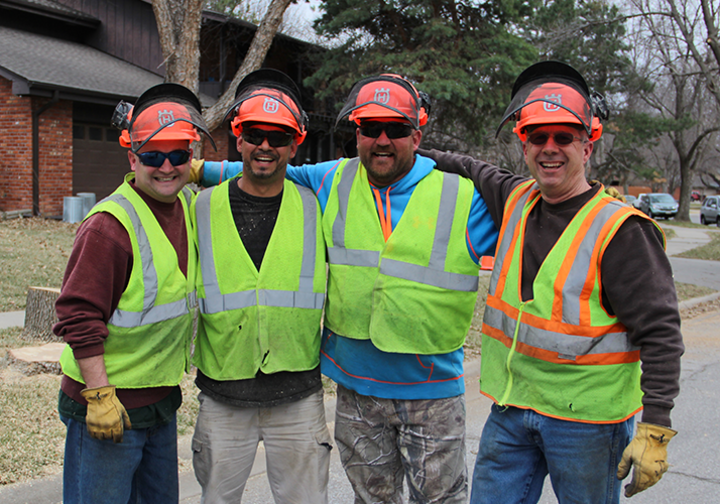 Photo of happy arborists