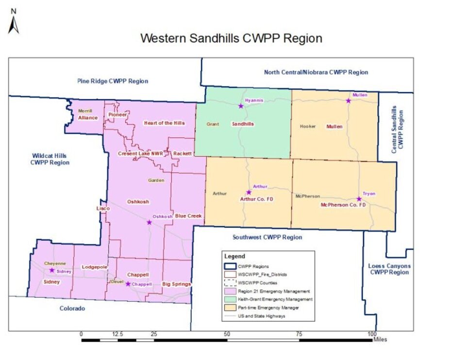 Western Sandhills Community Wildfire Protection Plan Map.