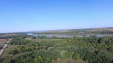 Panoramic view of trees and the Niobrara River. 